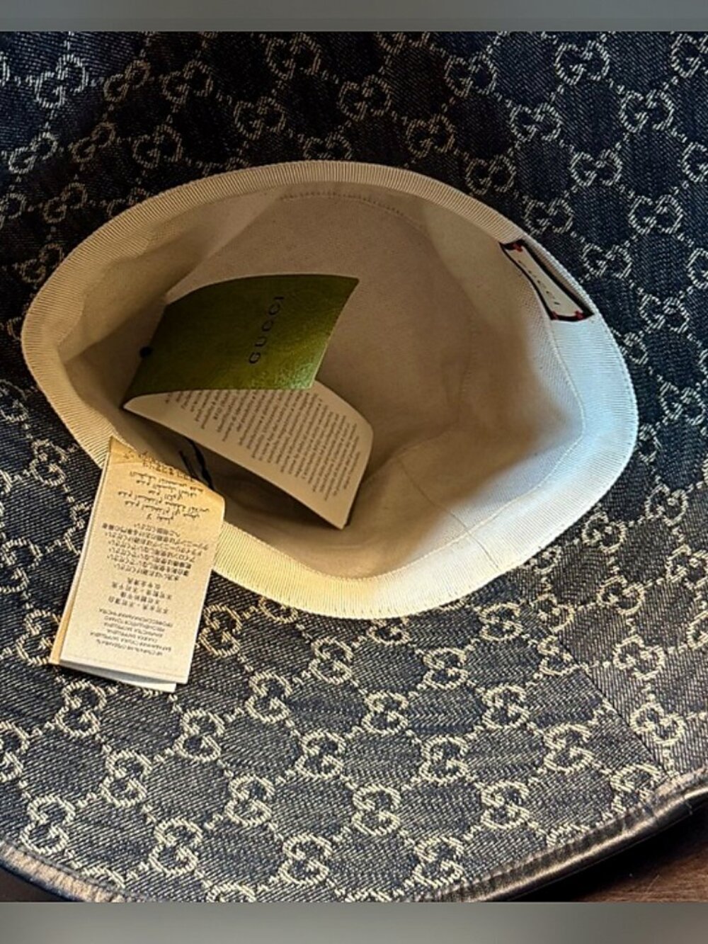 Gucci Classic GG Denim Oversized Brim Sun Hat - Picture 5 of 11